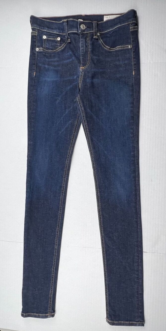 RAG & BONE /JEAN 10 Inch Skinny Jeans Womens 27 Dark Wash Stretch Made USA